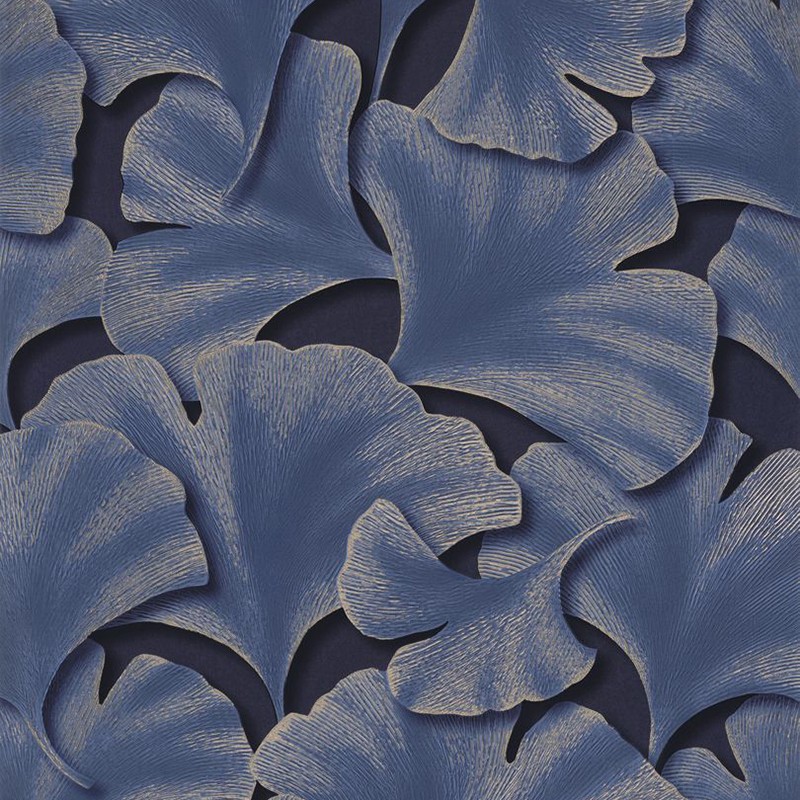 Papel pintado autoadhesivo botanica azul 50x300 cm Gingko