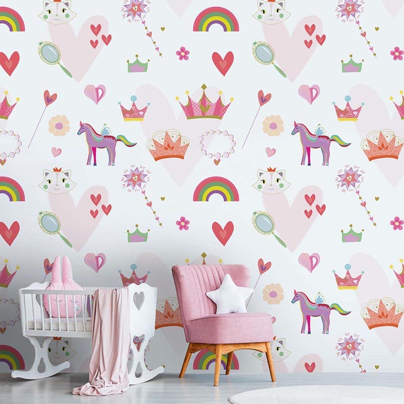 Mural de papel pintado para habitación infantil, autoadhesivo o tradicional  no pegado floral para habitación de bebé CR2 -  México